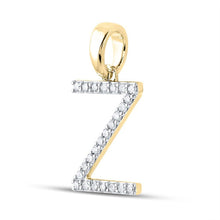 Load image into Gallery viewer, 10kt Yellow Gold Diamond Initial Pendant - Personalized Elegance and Brilliance - Side View
