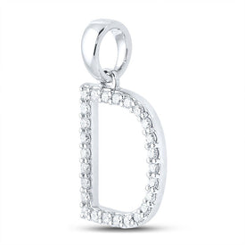 14kt White Gold Diamond Initial & Letter Pendant: Personalized Elegance in Motion - Side View