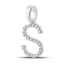 Load image into Gallery viewer, 14kt White Gold Diamond Initial &amp; Letter Pendant - Personalized Elegance and Sparkling Sophistication - Side View