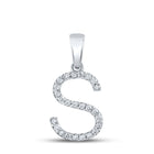 14kt White Gold Diamond Initial & Letter Pendant - Personalized Elegance and Sparkling Sophistication - Top View