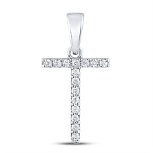 Load image into Gallery viewer, 14kt White Gold Diamond Initial &amp; Letter Pendant - Personalized Elegance - Top View