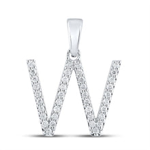 Load image into Gallery viewer, 14kt White Gold Diamond Initial Pendant - Top View