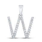 14kt White Gold Diamond Initial Pendant - Top View