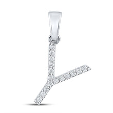 Load image into Gallery viewer, 14kt White Gold Diamond Initial Pendant: Personalized Elegance in Every Letter - Top View