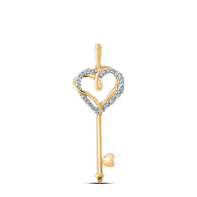 Load image into Gallery viewer, Radiant Love Diamond Key Pendant product  Top View from Splendid Jewellery