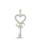 Romantic Heart Key Diamond Pendant in 10kt Yellow Gold - Unlocking Love product  Top View from Splendid Jewellery