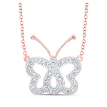 Load image into Gallery viewer, Whimsical Rose Gold Diamond Butterfly Necklace - Alternate view 1 from Splendid Jewellery