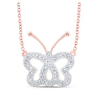 Whimsical Rose Gold Diamond Butterfly Necklace - Alternate view 1 from Splendid Jewellery