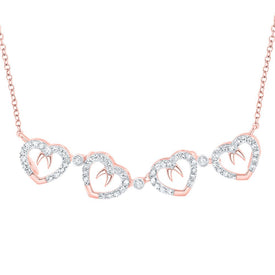 Captivating Rose Gold Diamond Heart Pendant Necklace - Alternate view 1 from Splendid Jewellery