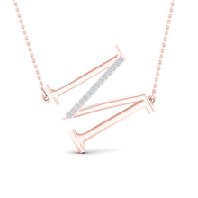 Load image into Gallery viewer, Enchanting Rose Gold Diamond Initial Pendant Necklace - Alternate view 1 from Splendid Jewellery