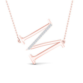 Enchanting Rose Gold Diamond Initial Pendant Necklace - Alternate view 1 from Splendid Jewellery