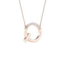Load image into Gallery viewer, Rose Gold Diamond Initial Necklace: A Personalized Touch of Elegance - Alternate view 2 from Splendid Jewellery