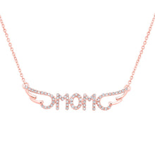 Load image into Gallery viewer, Rose Gold Diamond Mom Necklace: A Timeless Expression of Love and Gratitude - Alternate view 1 from Splendid Jewellery