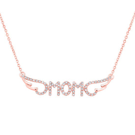 Rose Gold Diamond Mom Necklace: A Timeless Expression of Love and Gratitude - Alternate view 1 from Splendid Jewellery