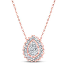 Load image into Gallery viewer, Radiant Rose Gold Diamond Teardrop Necklace: A Captivating Symbol of Love and Elegance - Alternate view 1 from Splendid Jewellery