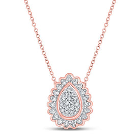Radiant Rose Gold Diamond Teardrop Necklace: A Captivating Symbol of Love and Elegance - Alternate view 1 from Splendid Jewellery