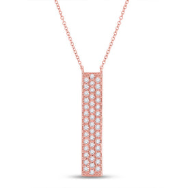 Radiant Rose Gold Diamond Bar Necklace: A Captivating Masterpiece of Elegance - Alternate view 1 from Splendid Jewellery