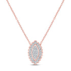 Radiant Rose Gold Diamond Vertical Oval Necklace - Alternate view 1 from Splendid Jewellery