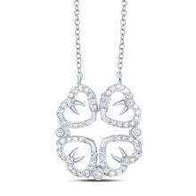 Load image into Gallery viewer, 10kt White Gold Convertible Heart Diamond Pendant Necklace Side view from the 10Kt White Gold Womens Round Diamond 18 Inch Convertible Heart Necklace 3 8 Cttwpin219019 collection by Splendid Jewellery