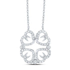 10kt White Gold Convertible Heart Diamond Pendant Necklace Side view from the 10Kt White Gold Womens Round Diamond 18 Inch Convertible Heart Necklace 3 8 Cttwpin219019 collection by Splendid Jewellery