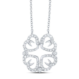 10kt White Gold Convertible Heart Diamond Pendant Necklace Side view from the 10Kt White Gold Womens Round Diamond 18 Inch Convertible Heart Necklace 3 8 Cttwpin219019 collection by Splendid Jewellery