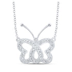 Enchanting Diamond Butterfly Necklace in 10kt White Gold Top view from the 10Kt White Gold Womens Round Diamond Butterfly Necklace 1 4 Cttwpin219764 collection by Splendid Jewellery