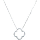 Luck and Beauty Diamond Clover Pendant Necklace Top view from the 10Kt White Gold Womens Round Diamond Clover Fashion Necklace 1 10 Cttwpin63920 collection by Splendid Jewellery