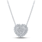 Radiant Love: 10kt White Gold Heart Diamond Pendant Necklace Top view from the 10Kt White Gold Womens Round Diamond Heart Necklace 1 5 Cttwpin212983 collection by Splendid Jewellery
