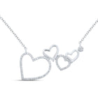 Eternal Love Diamond Heart Necklace Top view from the 10Kt White Gold Womens Round Diamond Heart Necklace 1 6 Cttwpin213175 collection by Splendid Jewellery