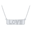 10kt White Gold Diamond Love Bar Pendant Necklace - Mesmerizing Brilliance and Timeless Elegance  Top View from Splendid Jewellery