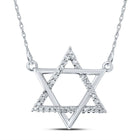 Radiant Starlight Diamond Pendant Necklace Top view from the 10Kt White Gold Womens Round Diamond Magen David Star Necklace 1 12 Cttwpin214077 collection by Splendid Jewellery