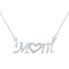 Radiant Love: 10kt White Gold Diamond Mom Necklace Top view from the 10Kt White Gold Womens Round Diamond Mom Necklace 1 20 Cttwpin212706 collection by Splendid Jewellery