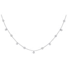 Serenity's Sparkle: 10kt White Gold Round Diamond Pendant Necklace Top view from the 10Kt White Gold Womens Round Diamond Simplistic Fashion Necklace 1 3 Cttwpin246790 collection by Splendid Jewellery