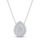Enchanting Diamond Elegance Necklace Top view from the 10Kt White Gold Womens Round Diamond Teardrop Necklace 1 5 Cttwpin212917 collection by Splendid Jewellery