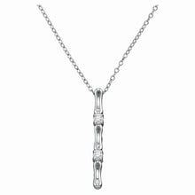 Load image into Gallery viewer, Radiant Elegance: 10kt White Gold Diamond Vertical Bar Necklace Top view from the 10Kt White Gold Womens Round Diamond Vertical Bar Necklace 1 10 Cttwpin228115 collection by Splendid Jewellery