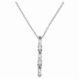 Radiant Elegance: 10kt White Gold Diamond Vertical Bar Necklace Top view from the 10Kt White Gold Womens Round Diamond Vertical Bar Necklace 1 10 Cttwpin228115 collection by Splendid Jewellery