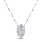 Captivating Brilliance: 10kt White Gold Womens Round Diamond Vertical Oval Necklace 1/5 Cttw Top view from the 10Kt White Gold Womens Round Diamond Vertical Oval Necklace 1 5 Cttwpin212987 collection by Splendid Jewellery