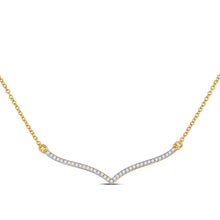 Load image into Gallery viewer, Radiant Glow 10kt Yellow Gold Diamond Bar Necklace product  Top View from Splendid Jewellery