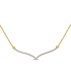 Radiant Glow 10kt Yellow Gold Diamond Bar Necklace product  Top View from Splendid Jewellery
