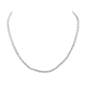 Radiant Love Diamond Pendant Necklace | 10kt Yellow Gold Womens Round Diamond 18-inch Heart Link Necklace 2 Cttw | Splendid Jewellery product  Top View from Splendid Jewellery