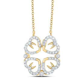 10kt Yellow Gold Diamond Heart Pendant Necklace | Splendid Romance product Side View from Splendid Jewellery