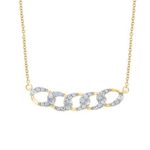Load image into Gallery viewer, Radiant Reflections: 10kt Yellow Gold Womens Round Diamond Cuban Link Fashion Necklace product  Top View from Splendid Jewellery
