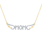 Radiant Love: 10kt Yellow Gold Round Diamond Mom Necklace 1/6 Cttw product  Top View from Splendid Jewellery