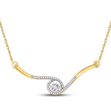 Load image into Gallery viewer, Radiant Brilliance: 10kt Yellow Gold Diamond Twinkle Pendant Necklace product  Top View from Splendid Jewellery