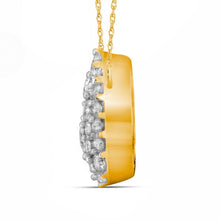 Load image into Gallery viewer, Captivating Teardrop Cluster Diamond Pendant Necklace - Side View