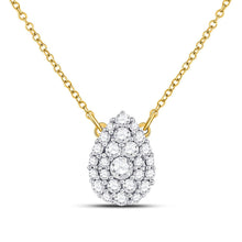 Load image into Gallery viewer, Captivating Teardrop Cluster Diamond Pendant Necklace - Top View