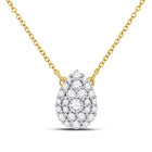 Captivating Teardrop Cluster Diamond Pendant Necklace - Top View