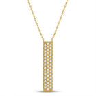 Radiant Brilliance: 10kt Yellow Gold Womens Diamond Bar Necklace - Top View