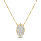 Captivating Brilliance: 10kt Yellow Gold Diamond Vertical Oval Necklace - Top View