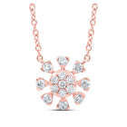 Enchanting Rose Gold Diamond Cluster Necklace - Top View